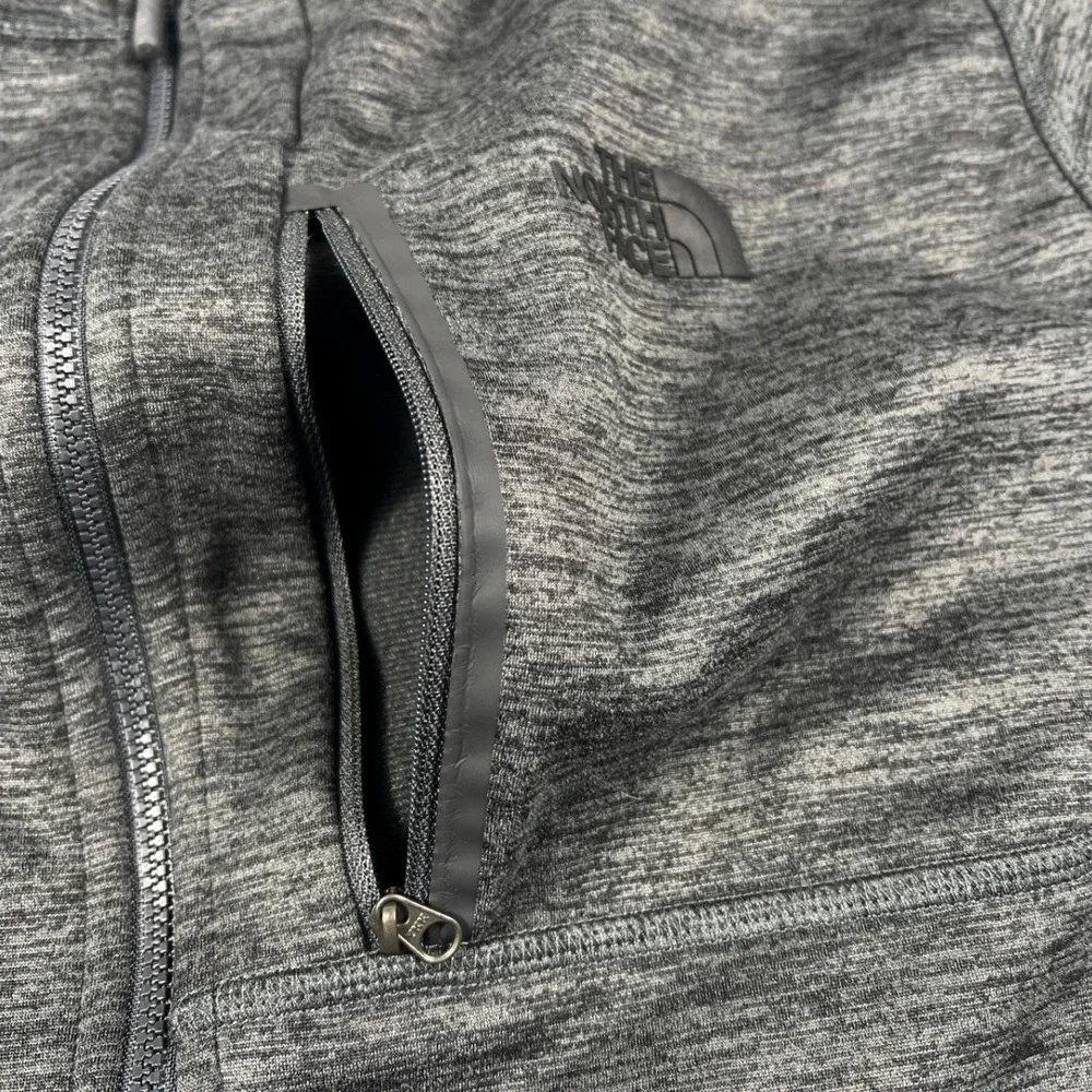 North Face Skyline Full-Zip Fleece Jacket Medium Heather Gray Outdoor Hiking GUC